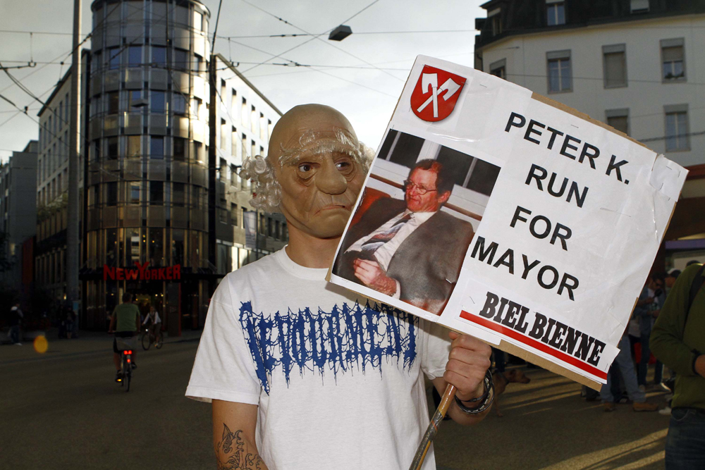 FOTO: PETER GERBER, 13.09.2010, Biel (BE):
Solidarittsdemo fr Peter Hans K in Biel. Amok In Biel